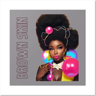 Brown Skin Bow Tie Beauty Posters and Art